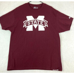 Mississippi State Bulldogs T-shirt Size XL (46-48)‎ Russell Athletic Maroon